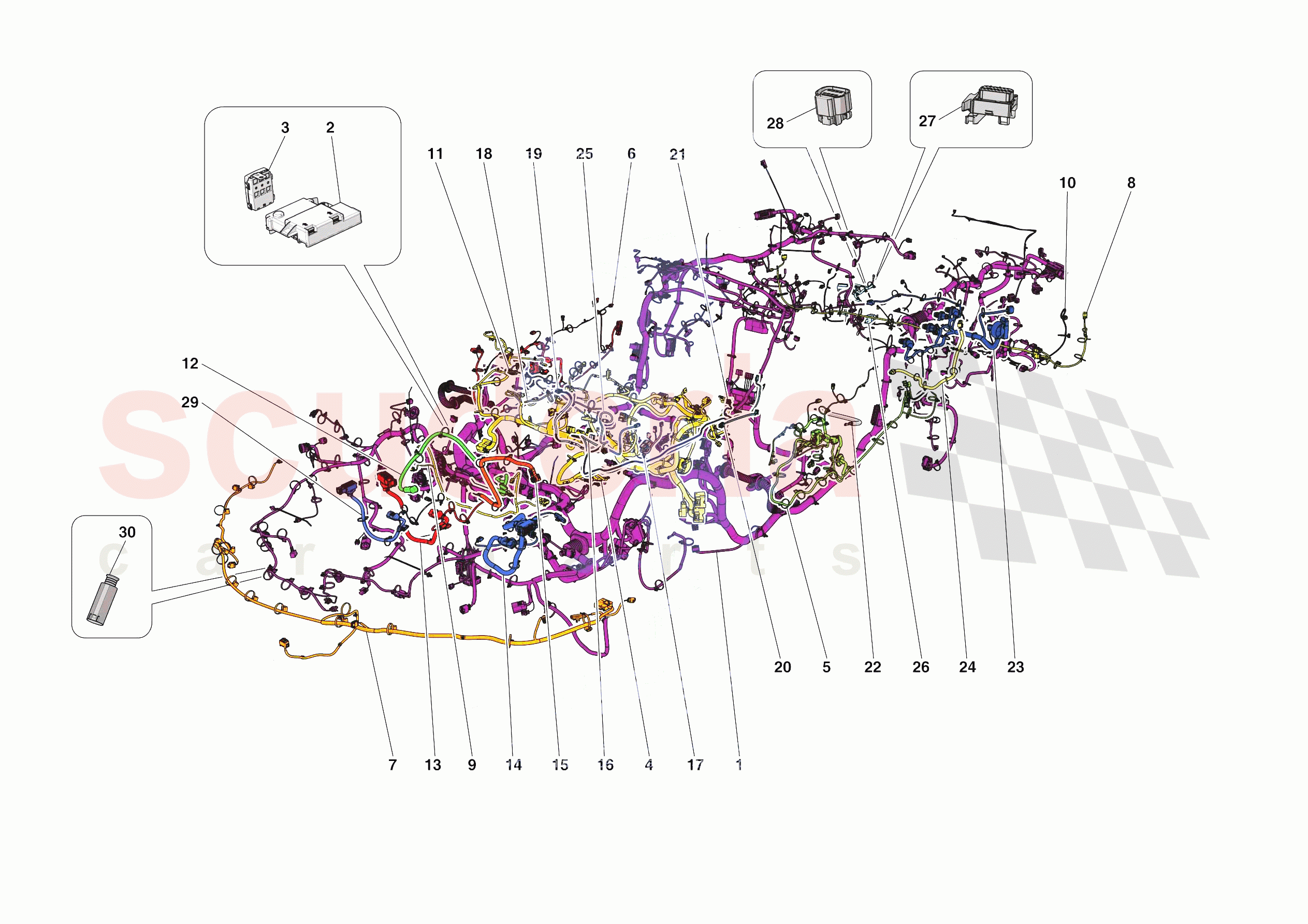 LOW VOLTAGE WIRING HARNESSES of Ferrari Ferrari SF90 Spider USA