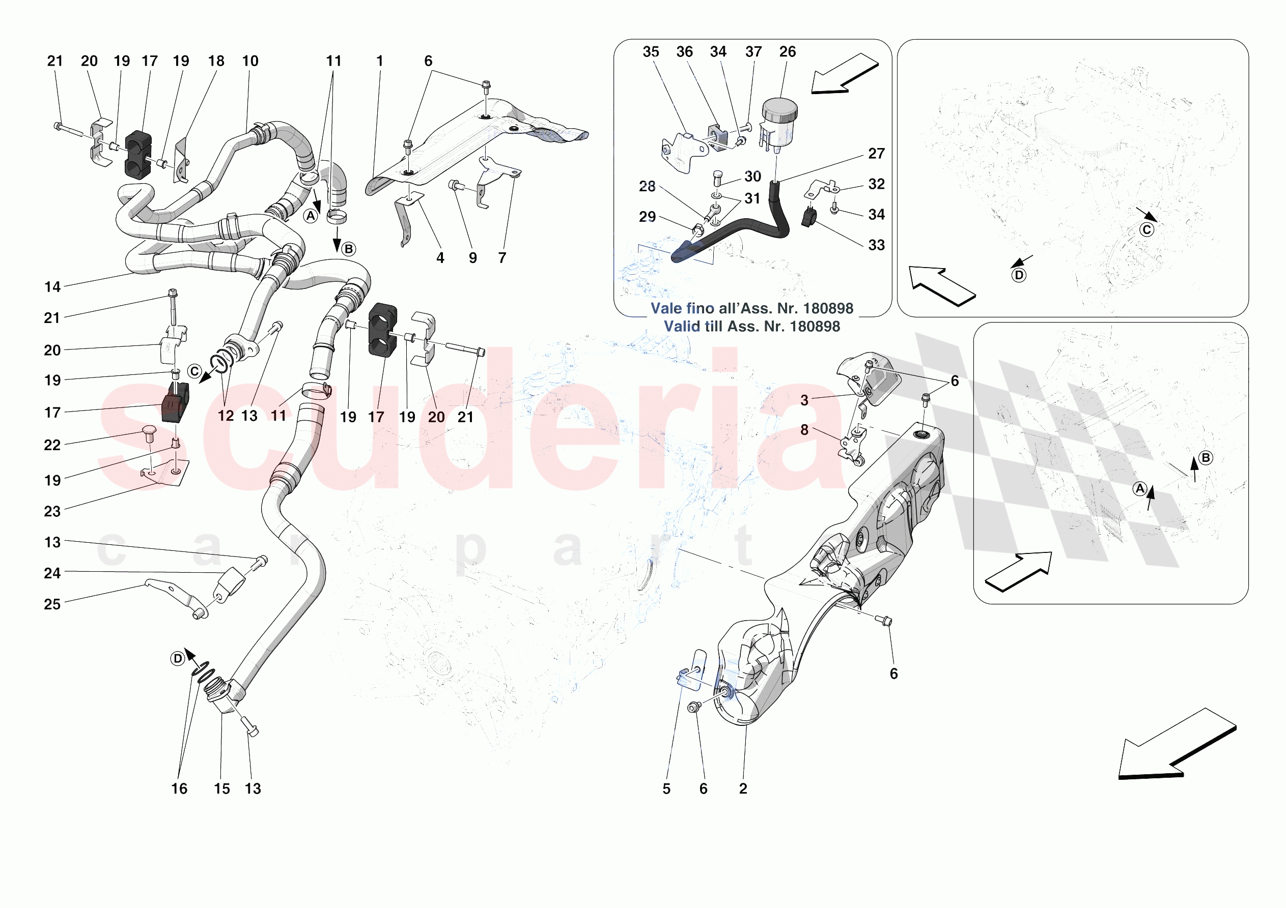 GEARBOX OIL HEAT EXCHANGER AND PIPES - HEAT EXCHANGER AND REAR PIPES of Ferrari Ferrari SF90 Stradale Europe