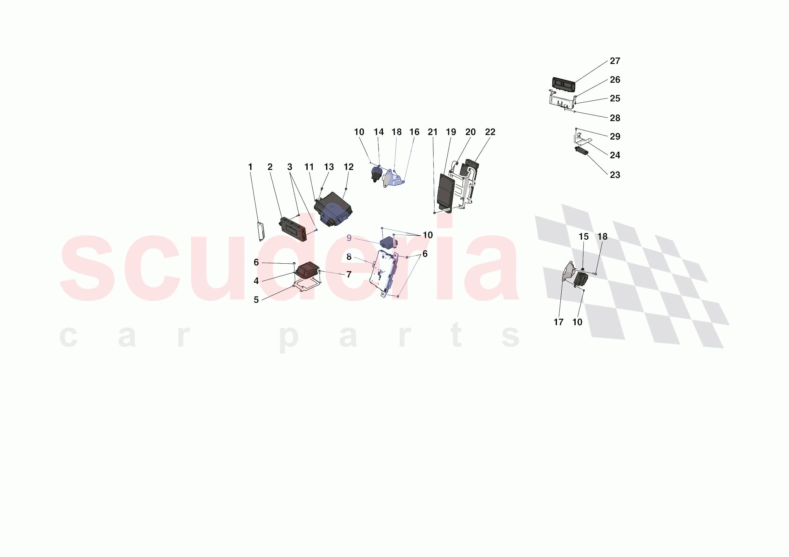 ELECTRICAL SYSTEM CONTROL UNITS of Ferrari Ferrari SF90 Stradale Europe