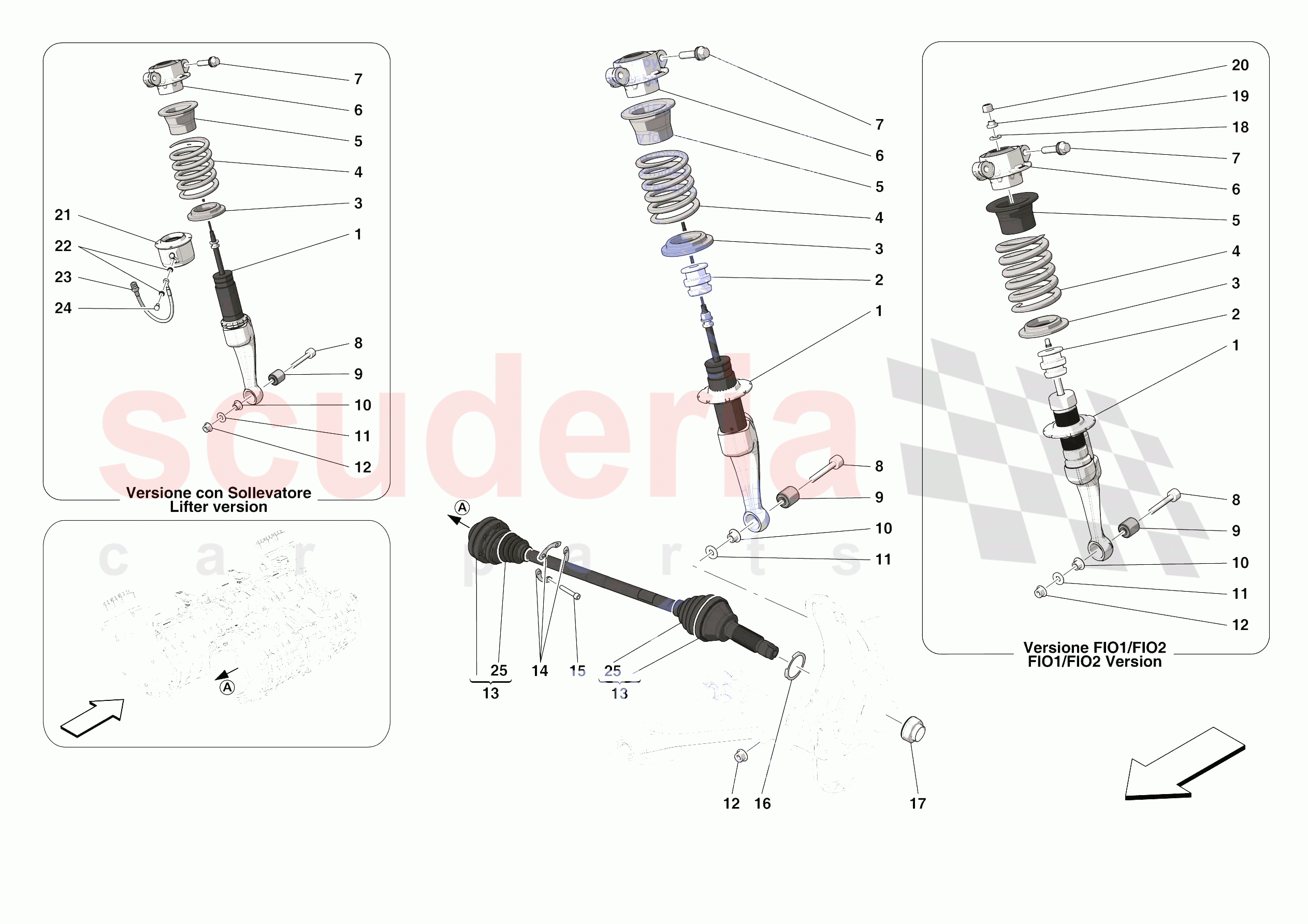 FRONT SUSPENSION - SHOCK ABSORBERS of Ferrari Ferrari SF90 Stradale Europe RH