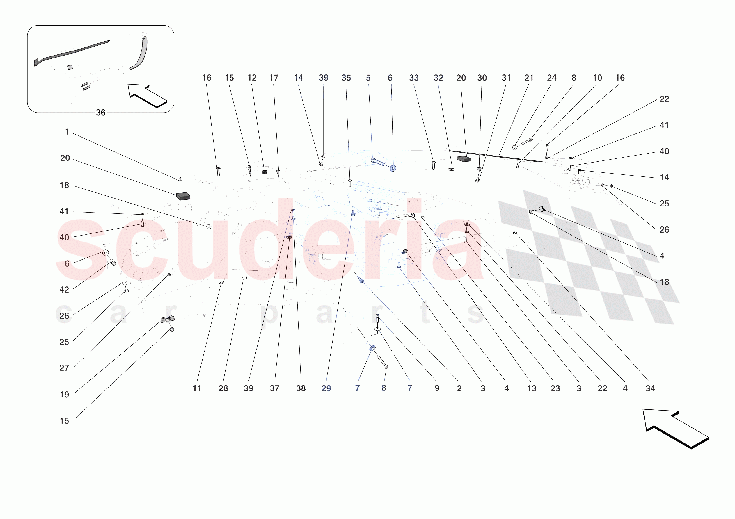 DASHBOARD - FASTENERS of Ferrari Ferrari SF90 Stradale Europe RH