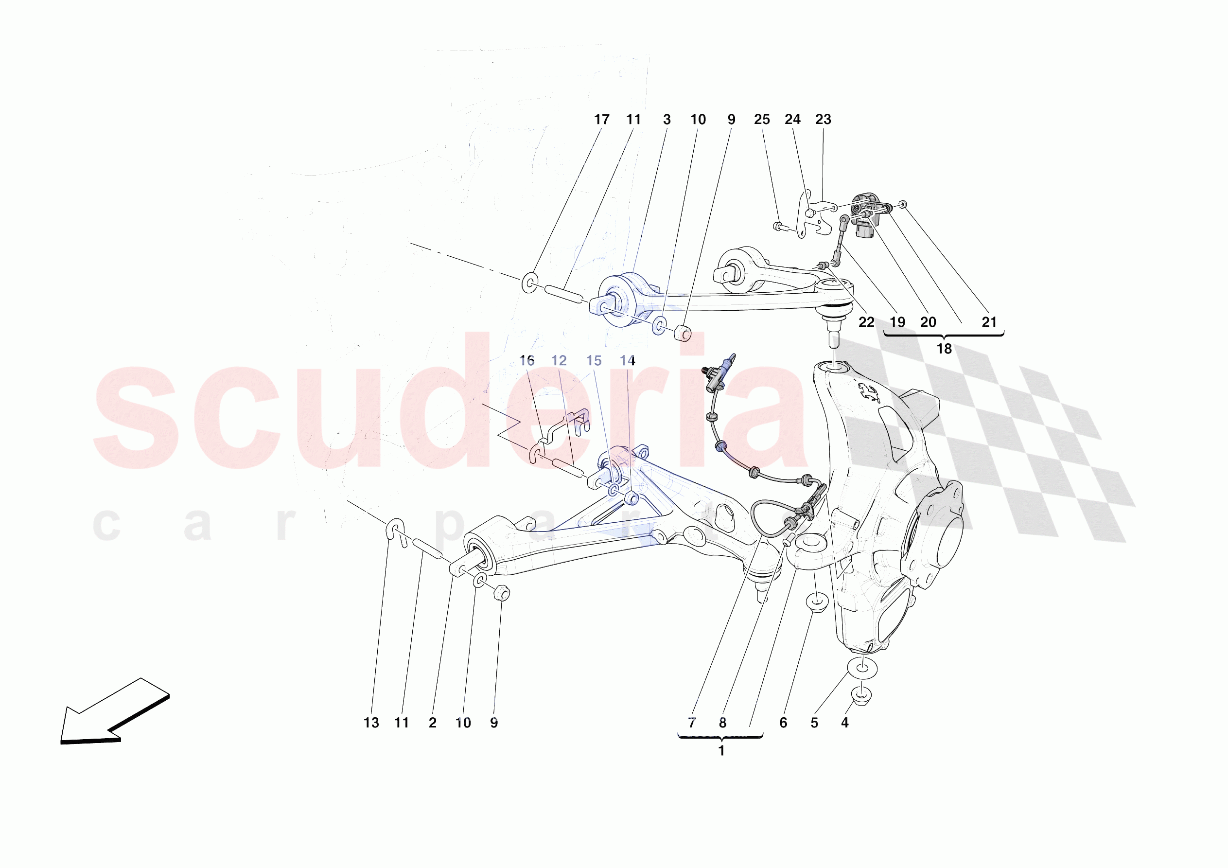 FRONT SUSPENSION - ARMS of Ferrari Ferrari SF90 XX Spider Europe