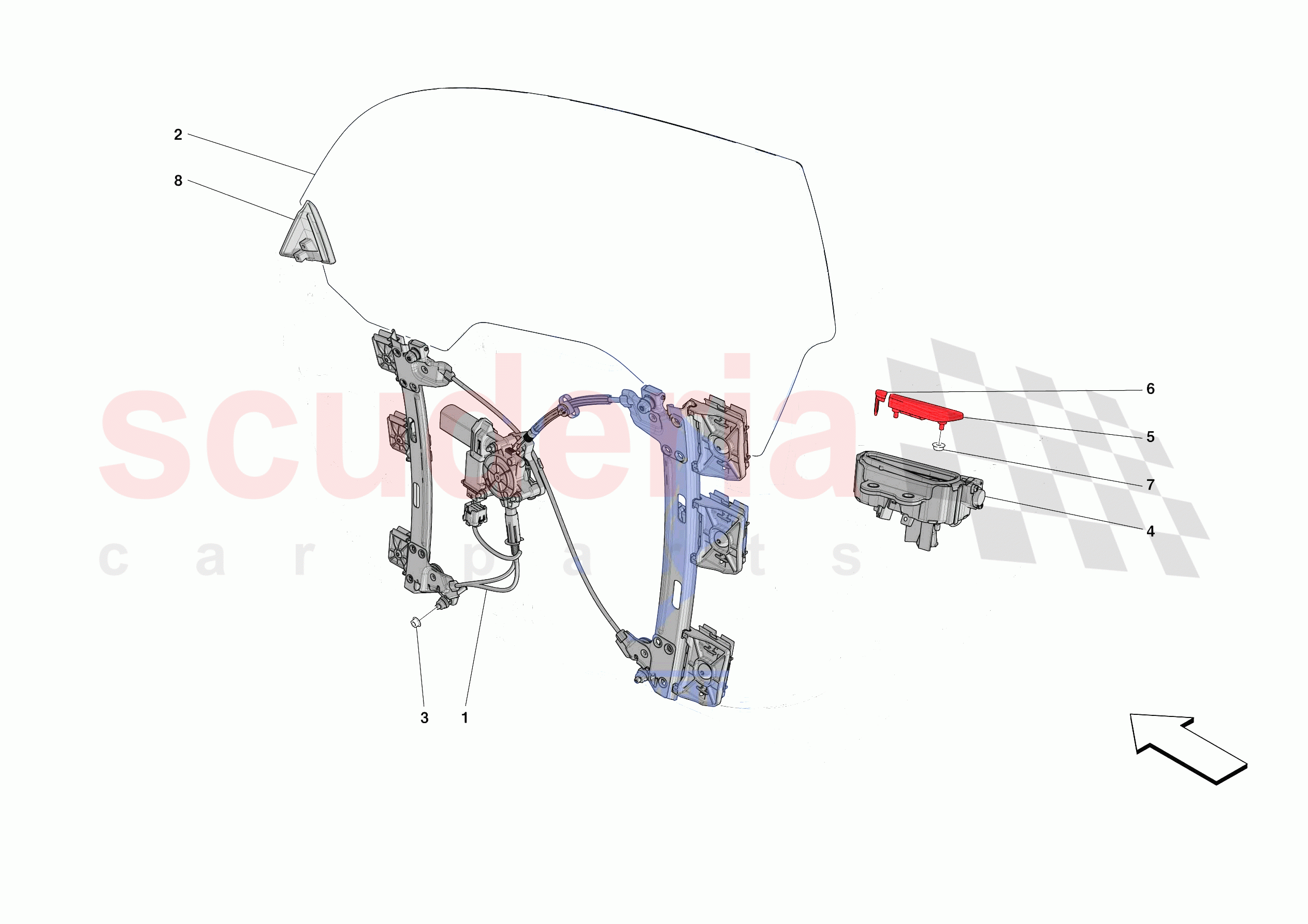 DOORS - WINDOW AND WINDOW LIFTER of Ferrari Ferrari SF90 XX Spider Europe