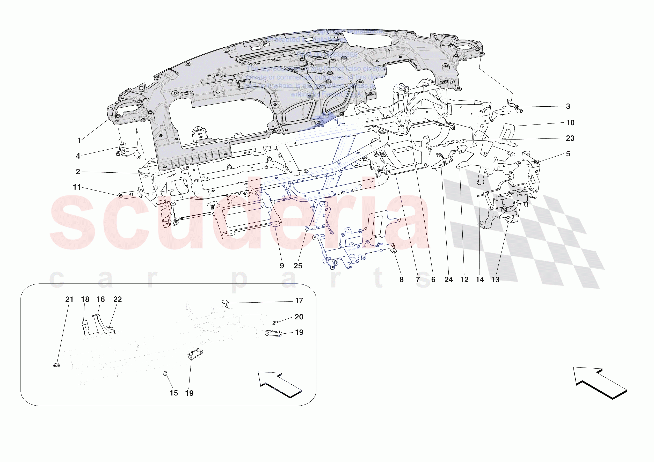 DASHBOARD - SUBSTRUCTURE -APPLICABLE FOR RHD- of Ferrari Ferrari SF90 XX Spider Europe RH