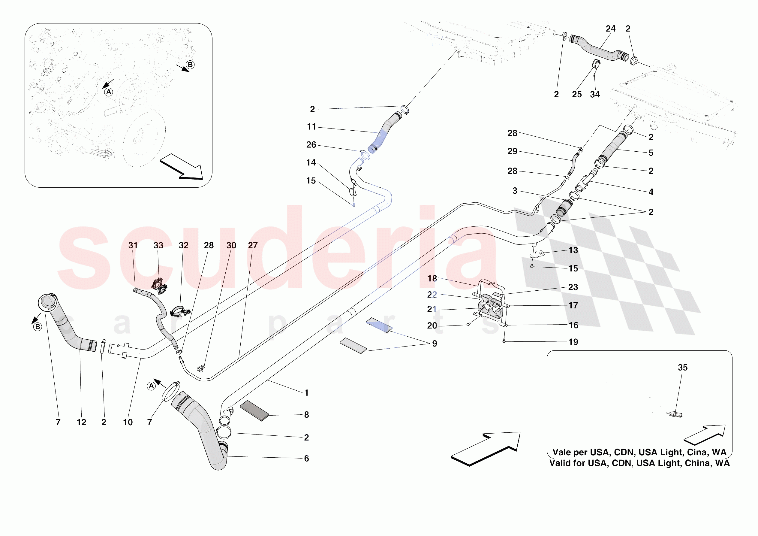 COOLING SYSTEM PIPES of Ferrari Ferrari SF90 XX Stradale Europe