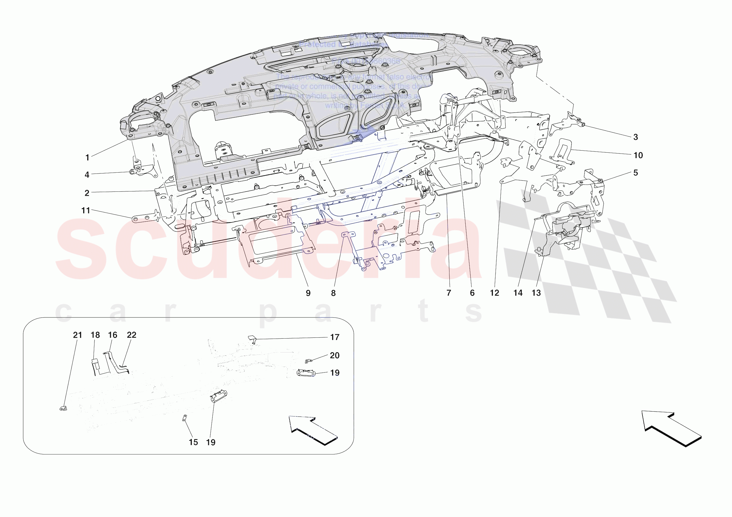 DASHBOARD - SUBSTRUCTURE -APPLICABLE FOR RHD- of Ferrari Ferrari SF90 XX Stradale Europe