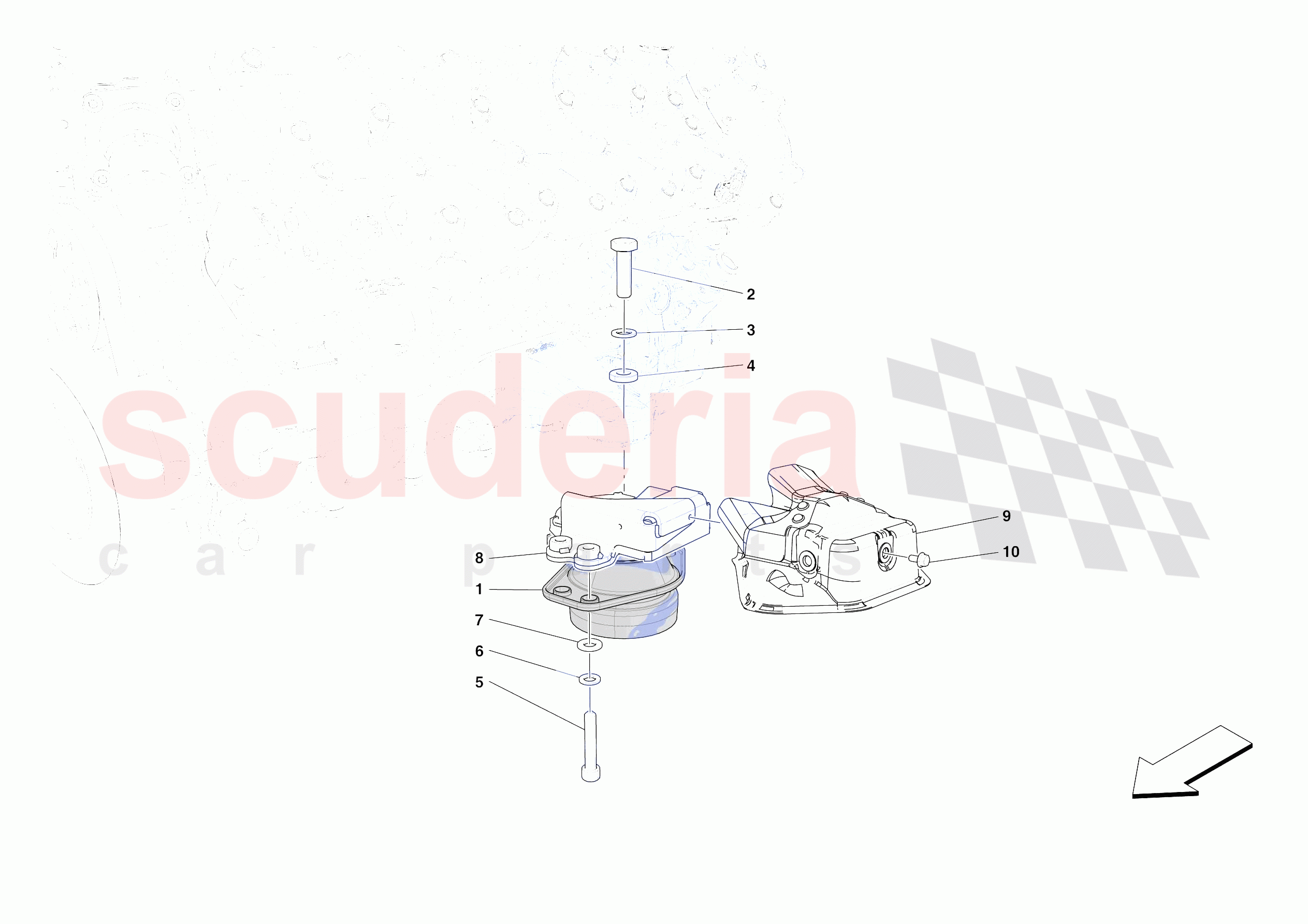 ENGINE SUSPENSION BUSH of Ferrari Ferrari SF90 XX Stradale Europe RH