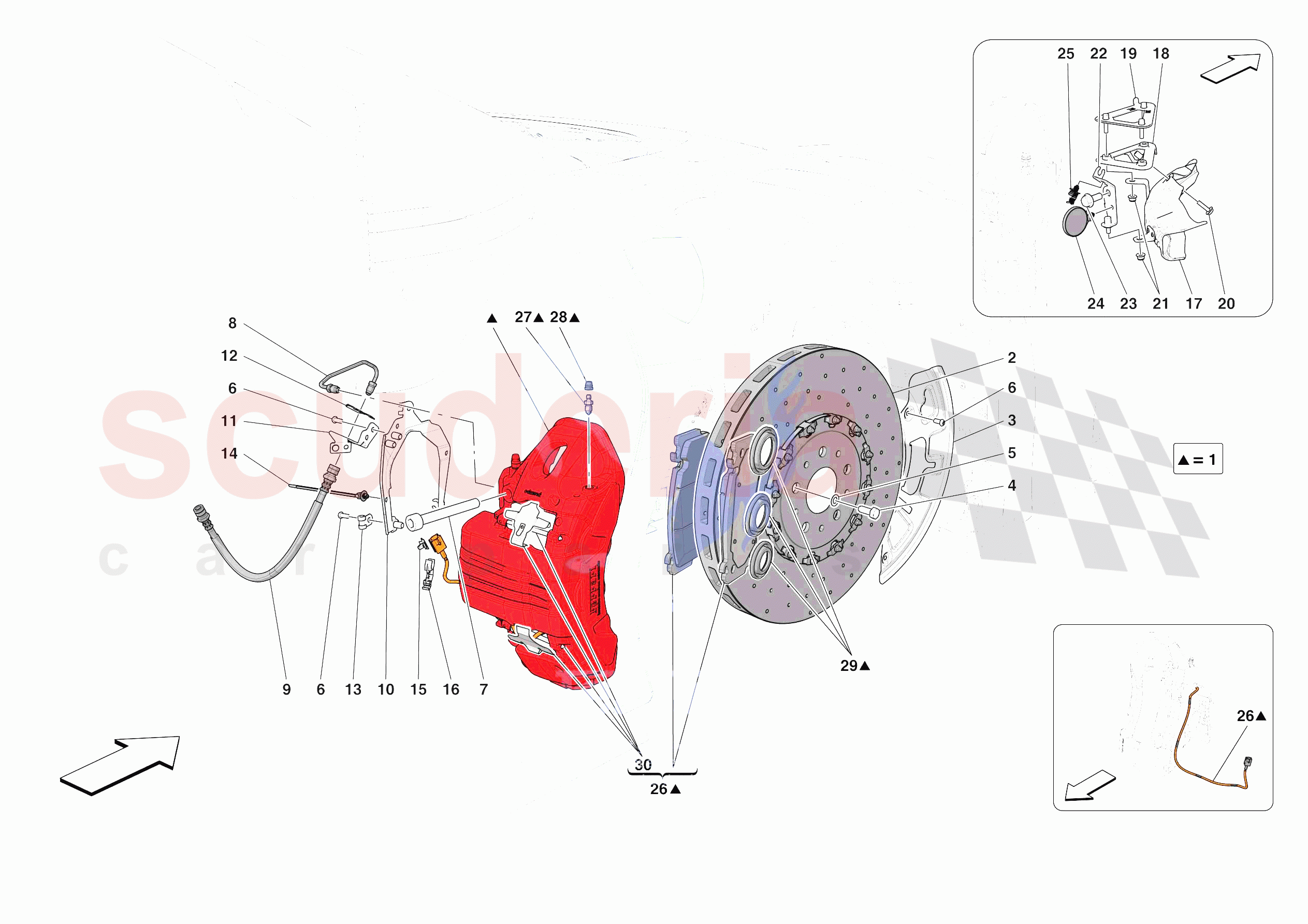 FRONT SUSPENSION - CALLIPERS AND DISCS of Ferrari Ferrari SF90 XX Stradale Europe RH