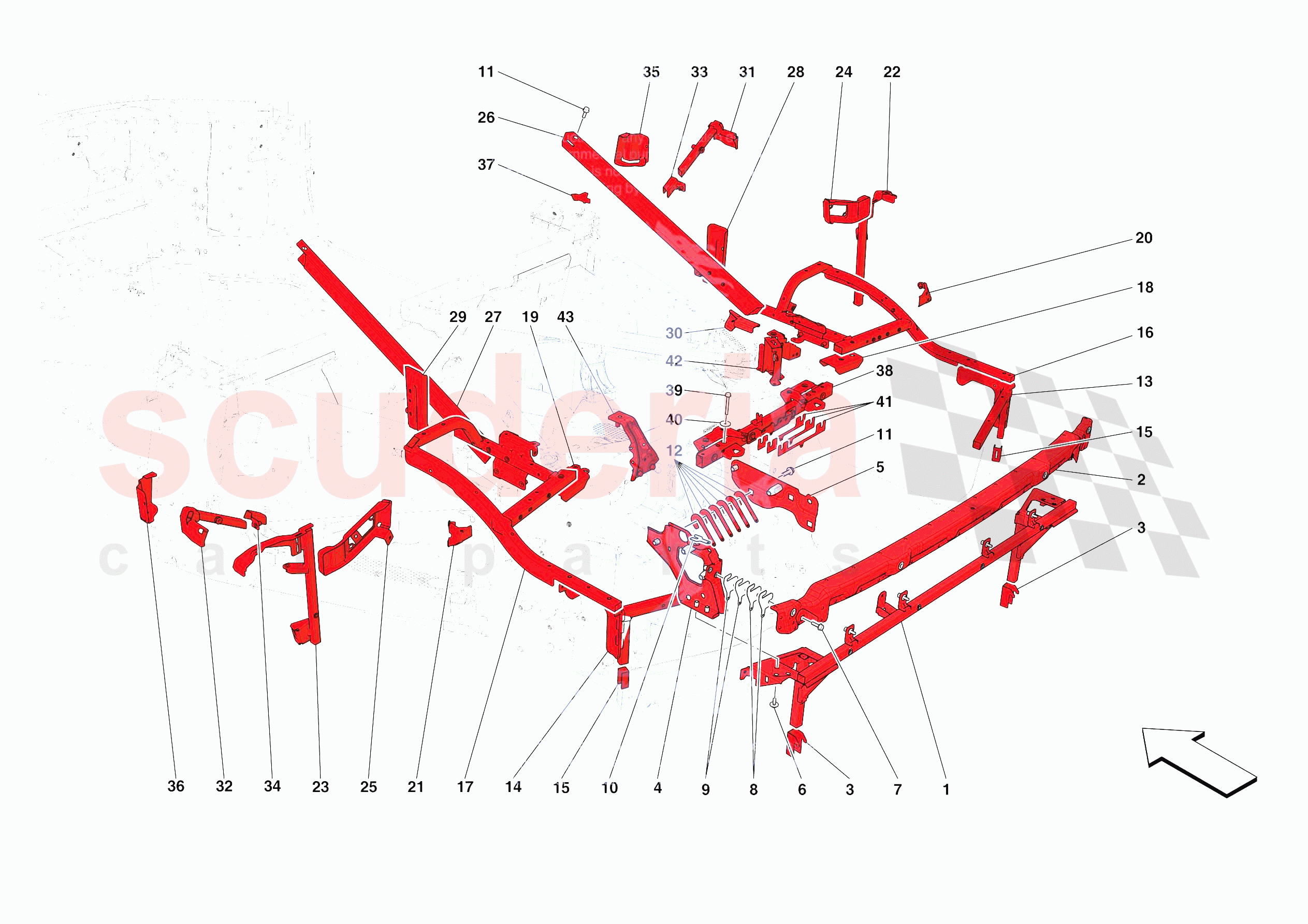 REAR SUBFRAME of Ferrari Ferrari SF90 XX Stradale Europe RH