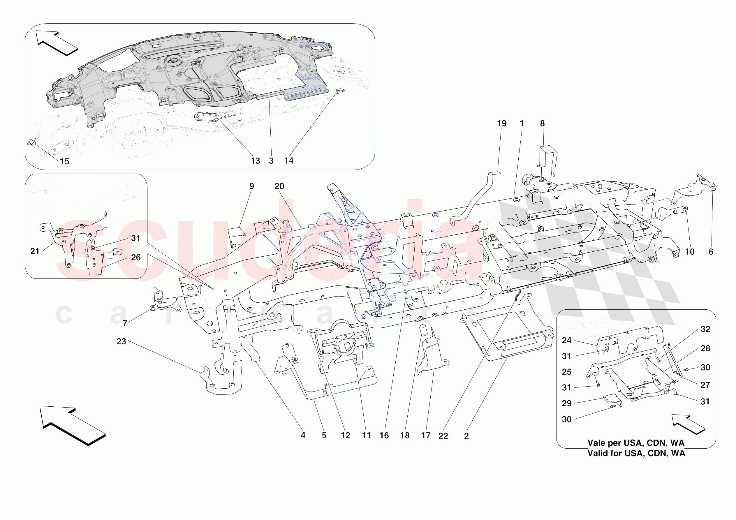 DASHBOARD - SUBSTRUCTURE -NOT FOR RHD- of Ferrari Ferrari SF90 XX Stradale Europe RH