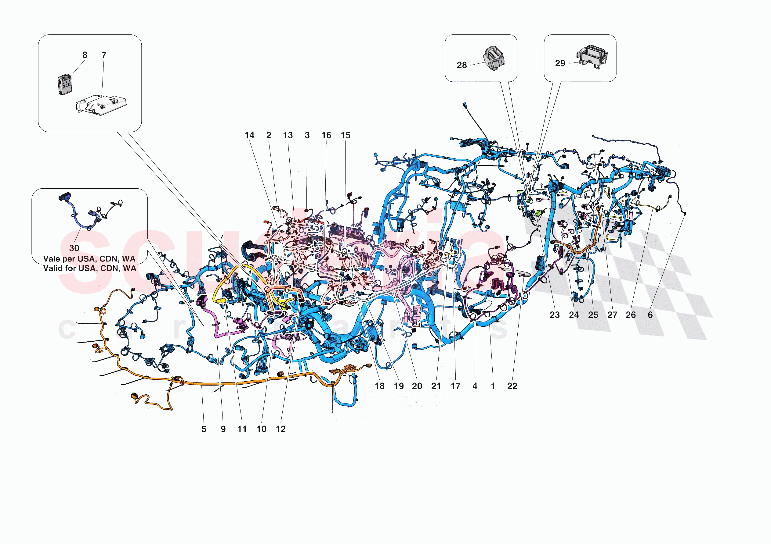 LOW VOLTAGE WIRING HARNESSES of Ferrari Ferrari SF90 XX Stradale Europe RH