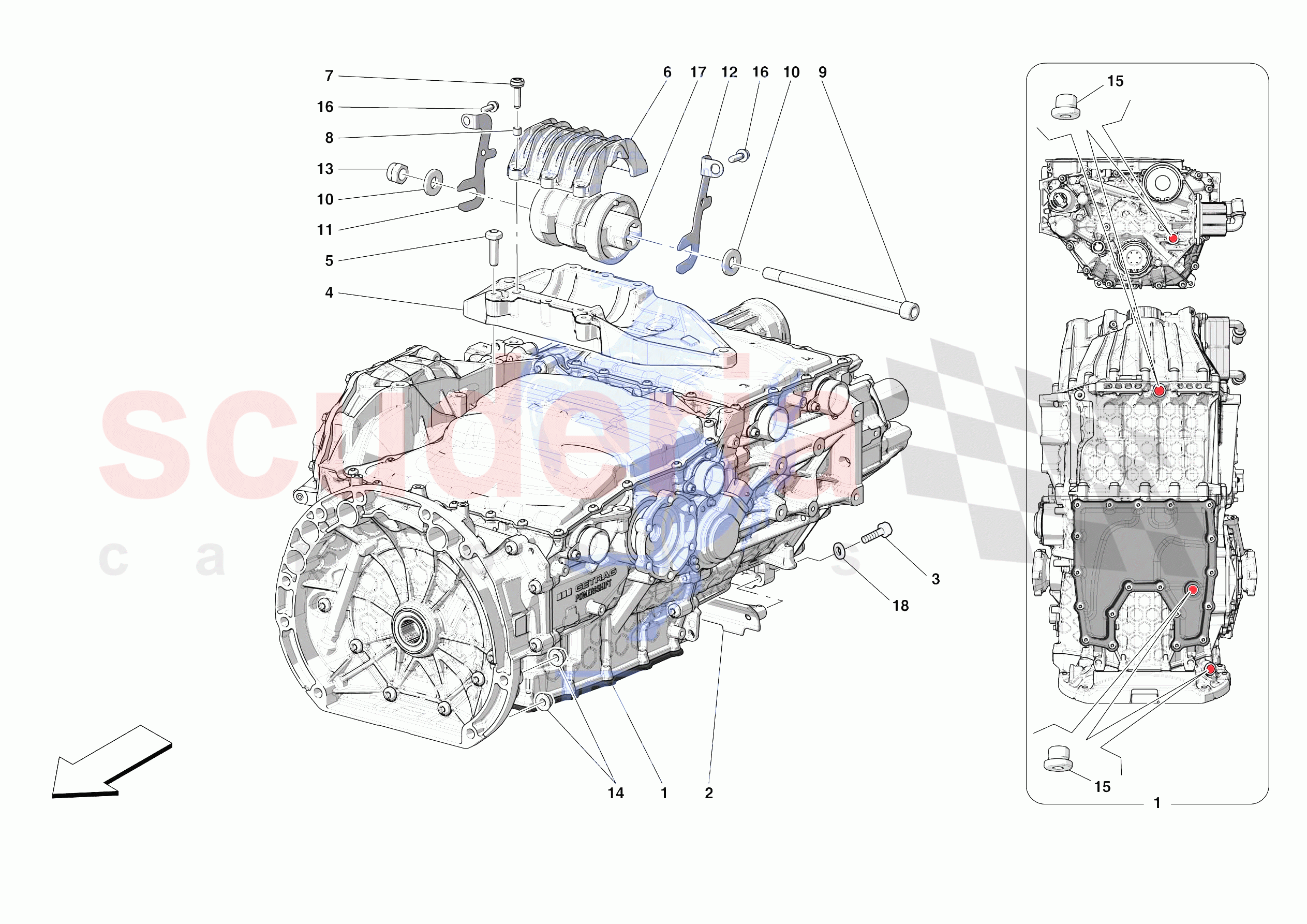 GEARBOX AND FASTENERS of Ferrari Ferrari SF90 XX Stradale USA