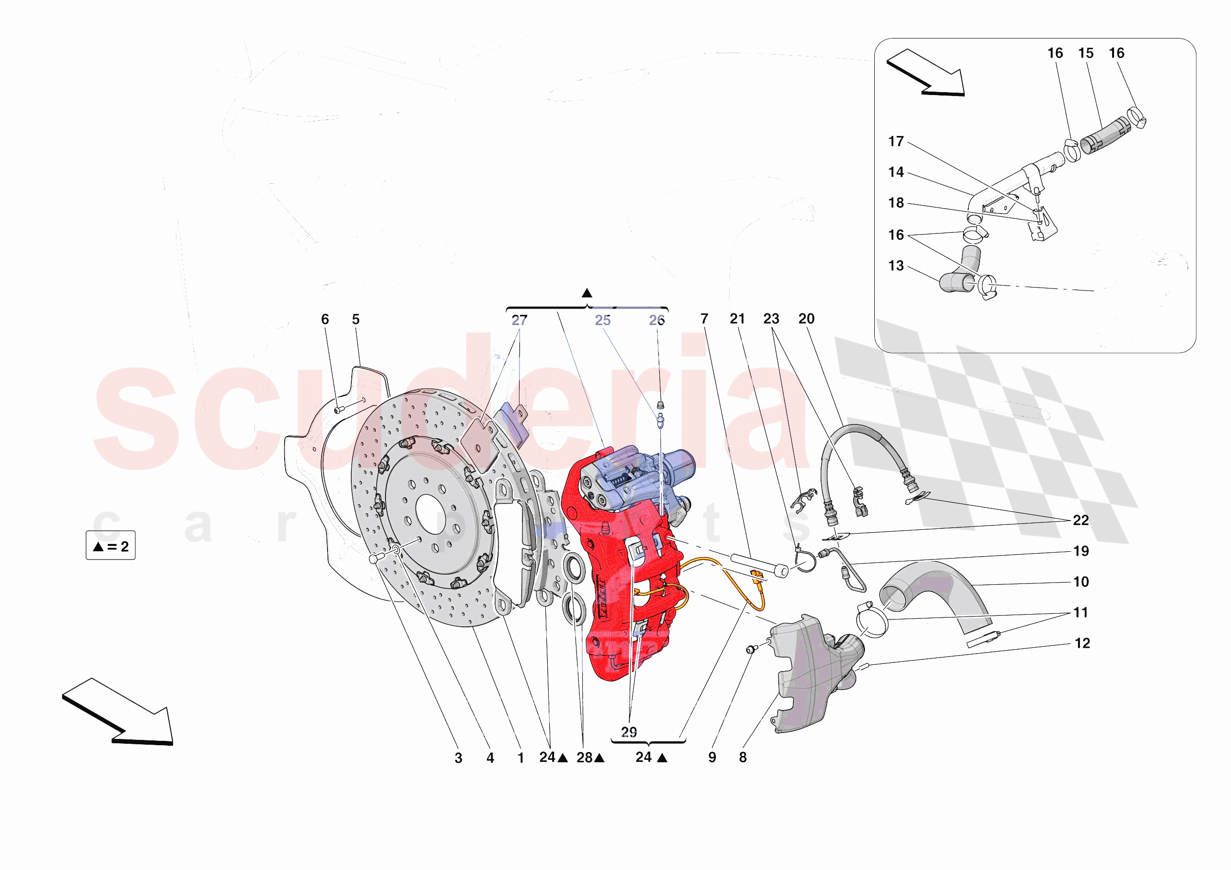 REAR SUSPENSION - CALLIPERS AND DISCS of Ferrari Ferrari SF90 XX Stradale USA