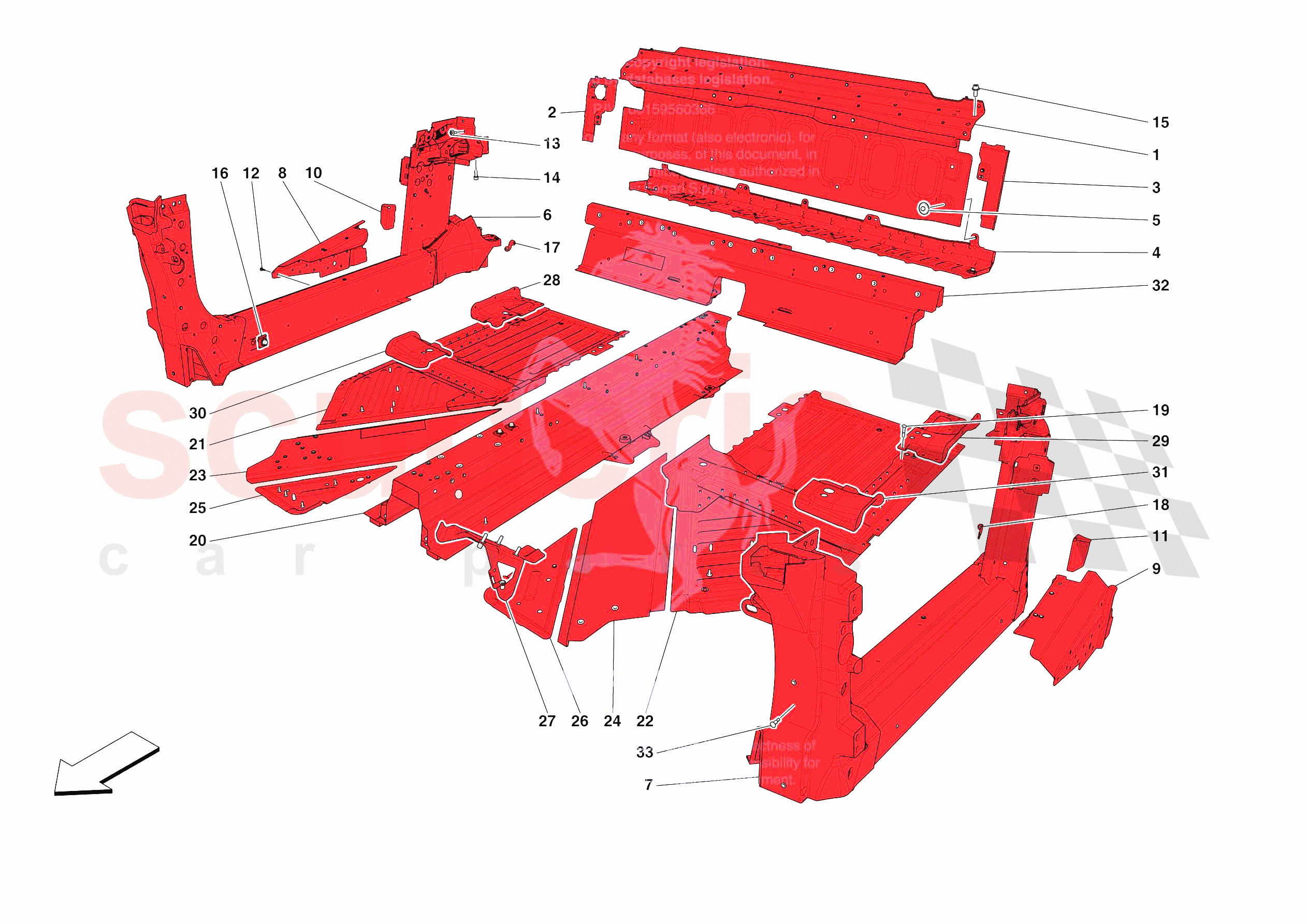 STRUCTURES AND ELEMENTS, CENTRE OF VEHICLE of Ferrari Ferrari SF90 XX Stradale USA