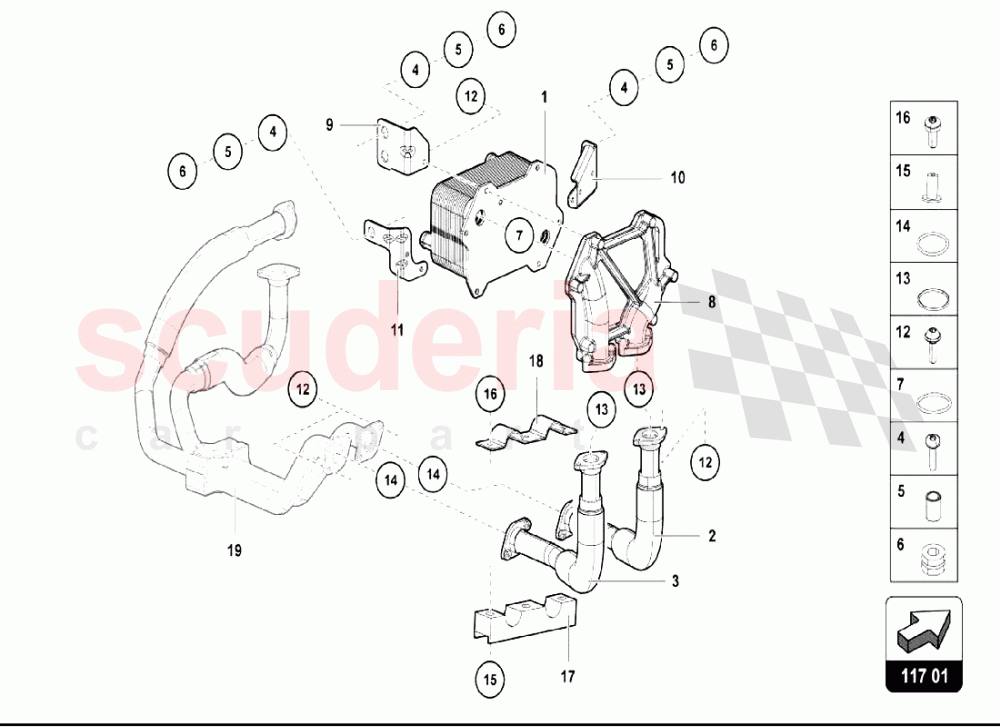 OIL SYSTEM RADIATOR 1 of Lamborghini Lamborghini Aventador LP750 SV Coupe