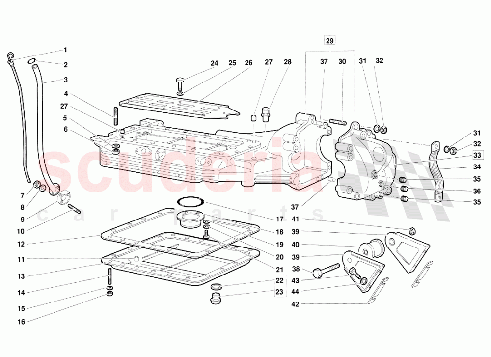 Oil Sump (Valid for June 1992 Version) of Lamborghini Lamborghini Diablo (1990-1998)