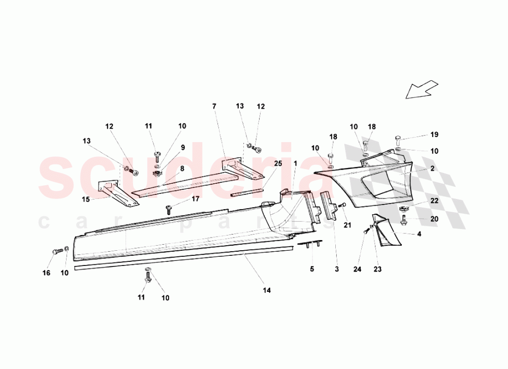 Lh External Side Member of Lamborghini Lamborghini Murcielago LP670
