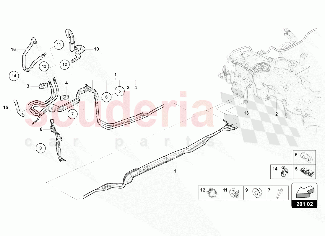 1 SET FUEL PIPES of Lamborghini Lamborghini Urus (2018-2019)