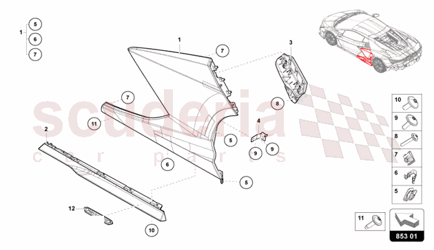 EXTERNAL SIDE MEMBER FOR WHEEL HOUSING of Lamborghini Lamborghini Revuelto Coupe