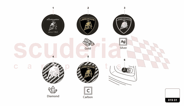 SET WHEEL TRIM CAPS of Lamborghini Lamborghini Revuelto Coupe