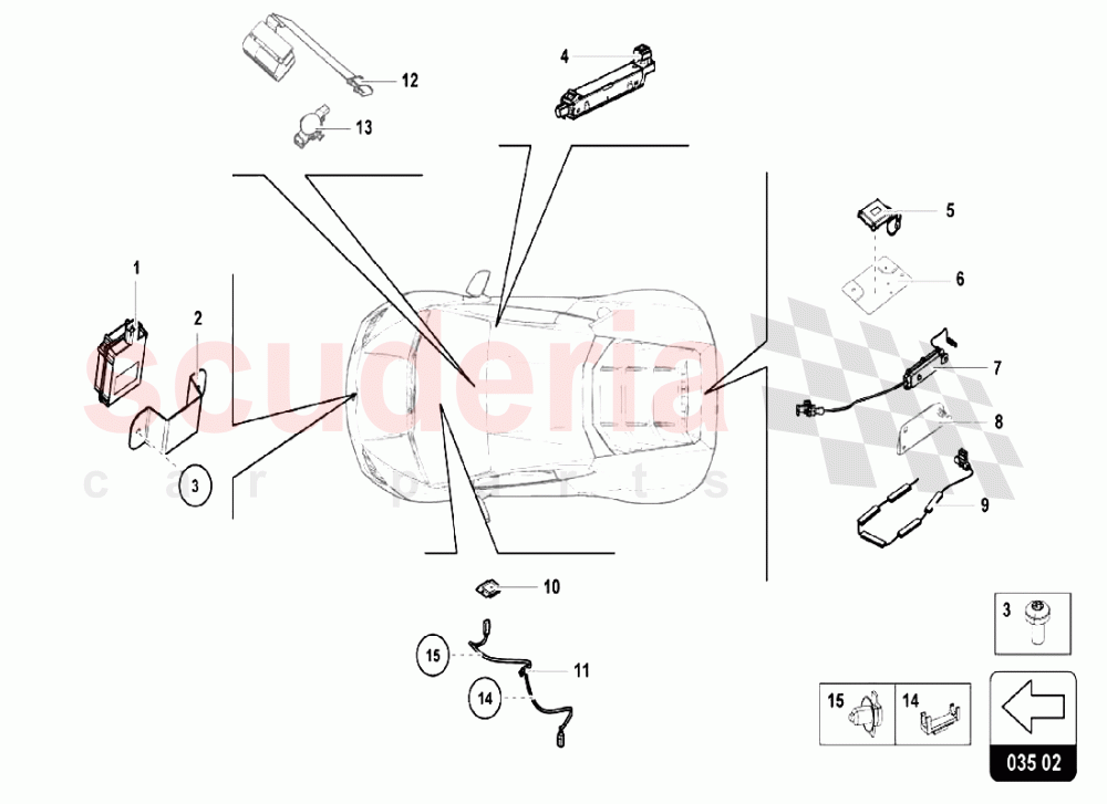 Antennas of Lamborghini Lamborghini Huracan LP580 Coupe