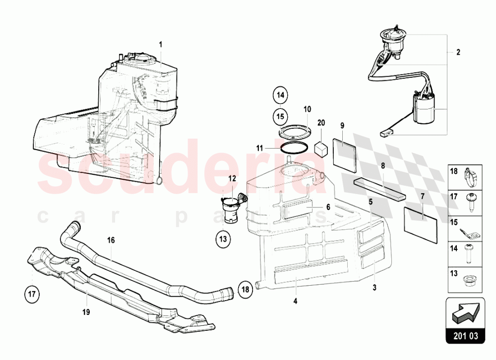 RH TANK of Lamborghini Lamborghini Aventador LP720 Coupe