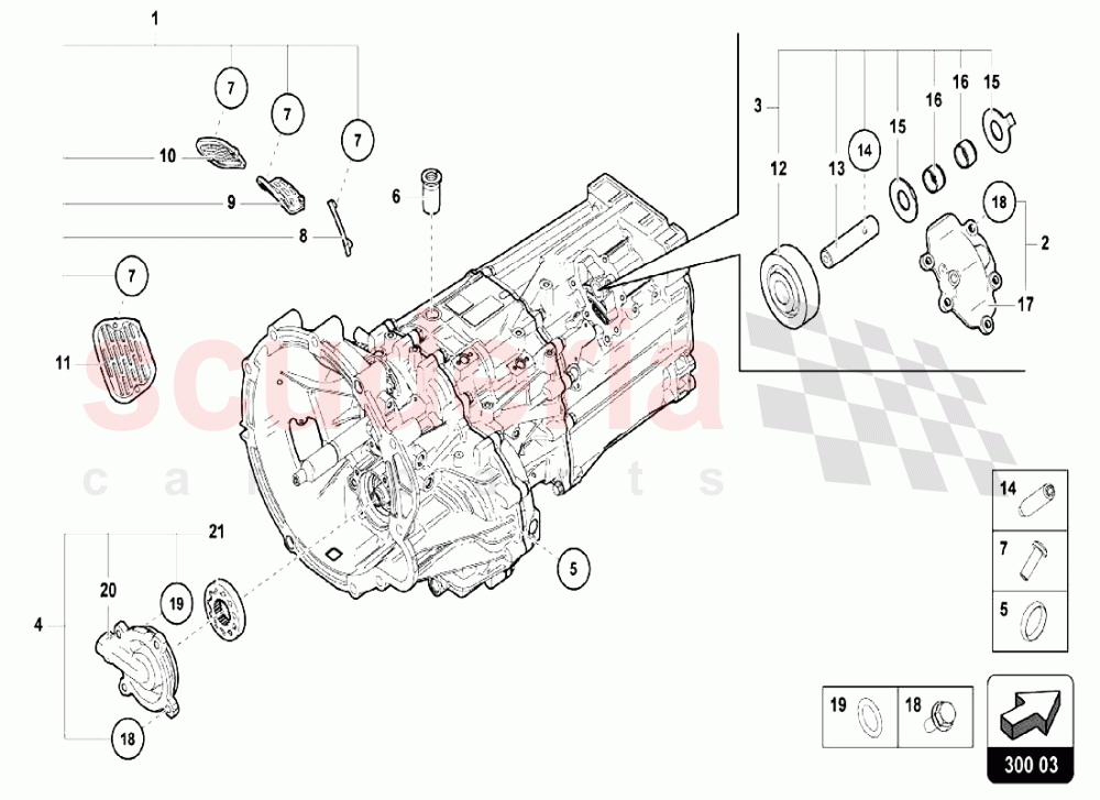 Gearbox Assembly - Outer Components of Lamborghini Lamborghini Aventador LP740 S