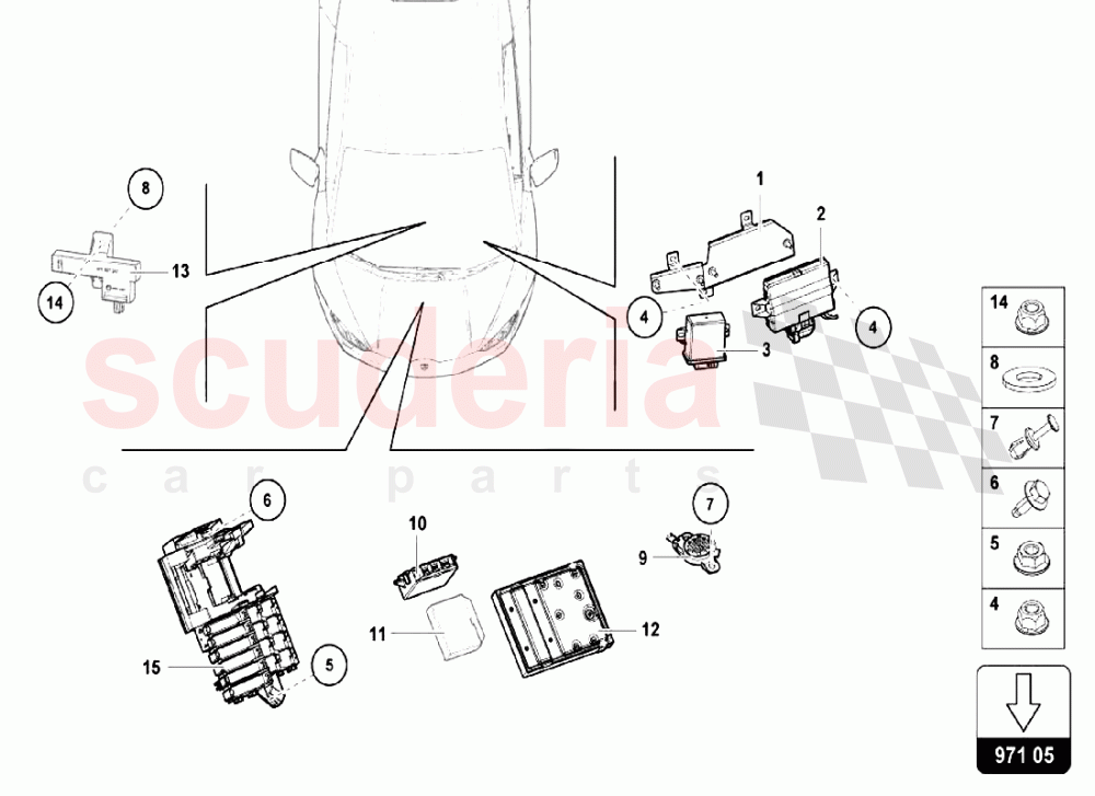 ELECTRICAL SYSTEM - VARIOUS AND E-BOX of Lamborghini Lamborghini Huracan LP610 Spyder