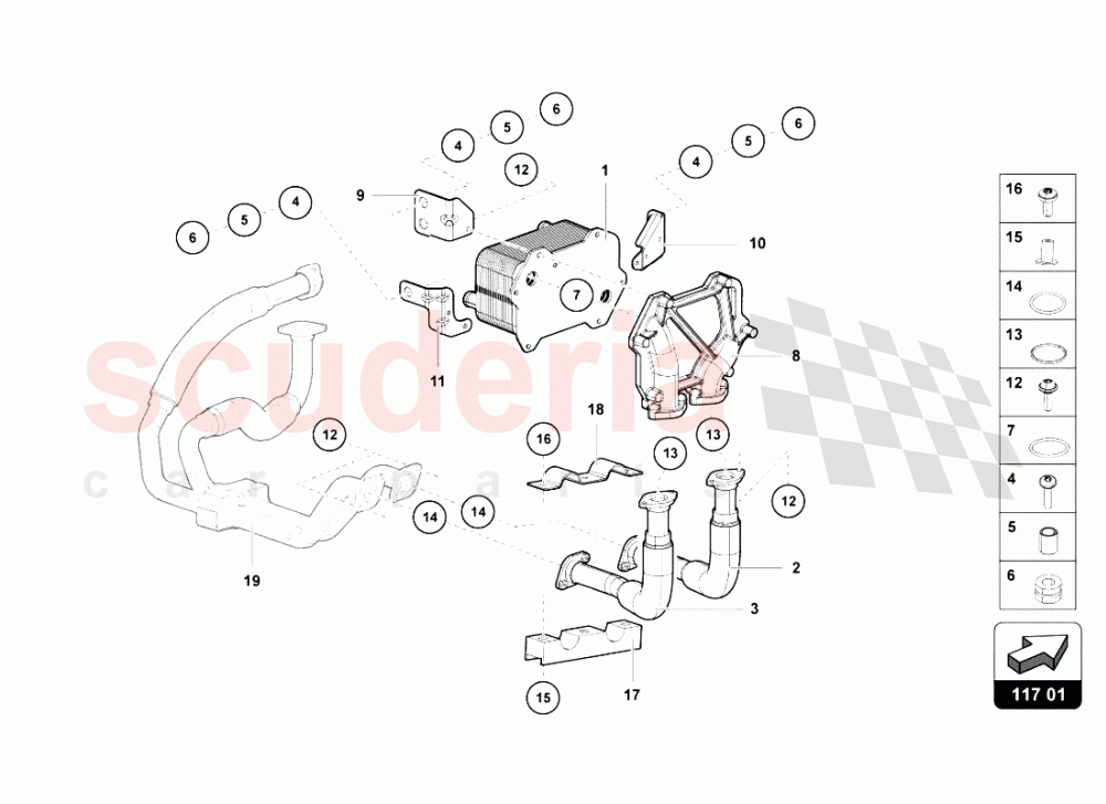 OIL SYSTEM RADIATOR 1 of Lamborghini Lamborghini Aventador LP700 Roadster