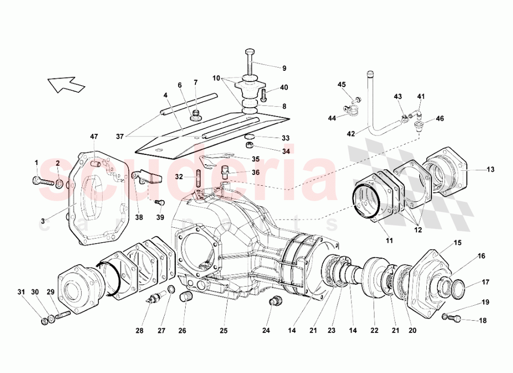 Front Differential Case of Lamborghini Lamborghini Murcielago LP640 Roadster