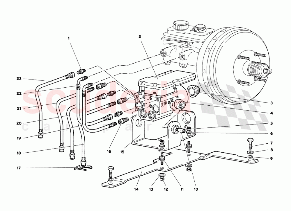 Electrohydraulic ABS ECU of Lamborghini Lamborghini Diablo VT 6.0 (2000-2001)