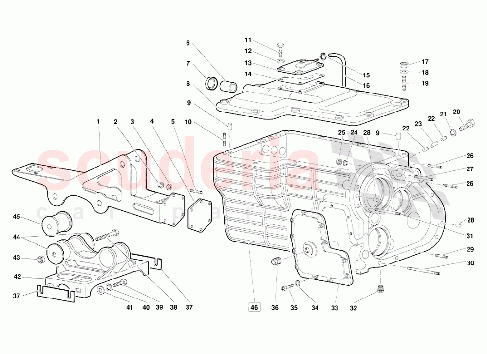Gearbox (Valid for June 1992 Version) of Lamborghini Lamborghini Diablo (1990-1998)