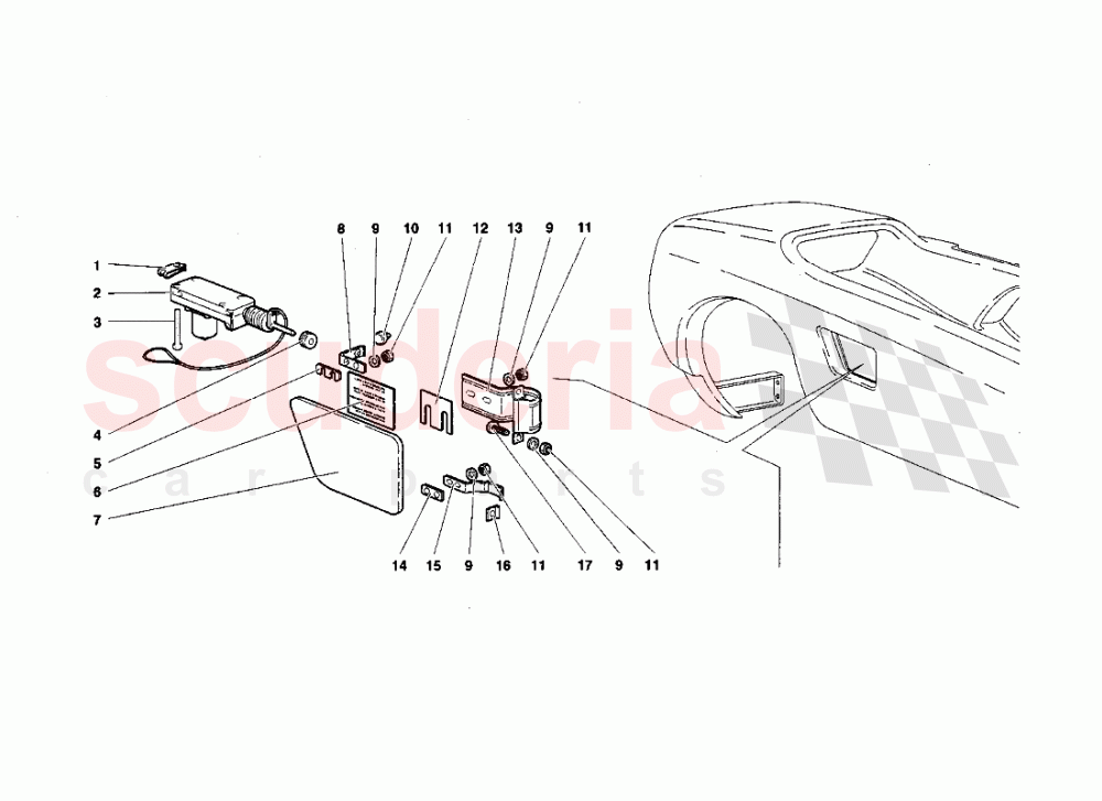 Fuel Cap of Lamborghini Lamborghini Diablo VT Roadster (1998-2000)