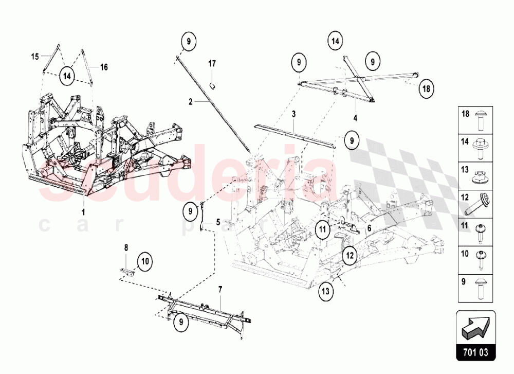 REAR FRAME ELEMENTS 1 of Lamborghini Lamborghini Aventador LP750 SV Coupe