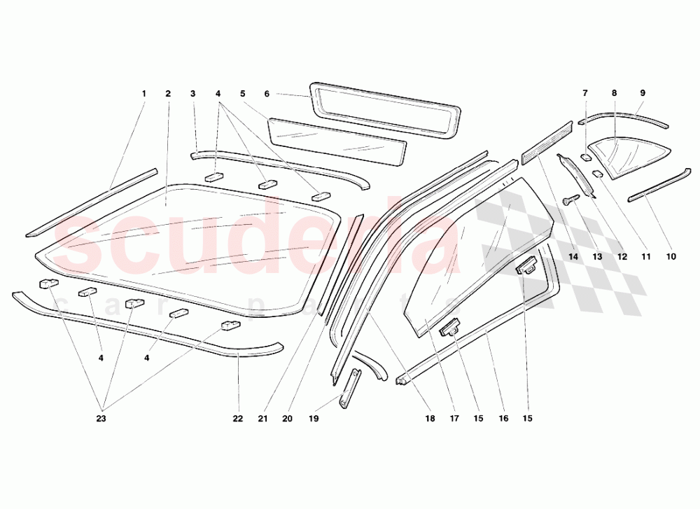 Windows of Lamborghini Lamborghini Diablo SV (1998)