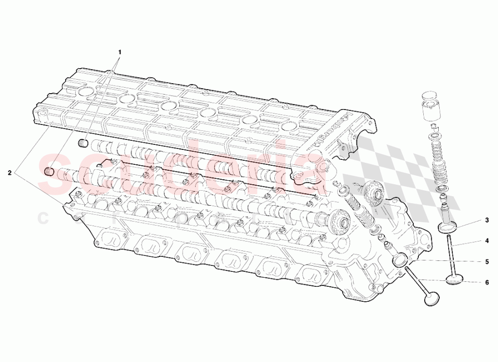 Right Cylinder Head (Valid for Canada - January 1995) of Lamborghini Lamborghini Diablo SE30 (1993-1995)