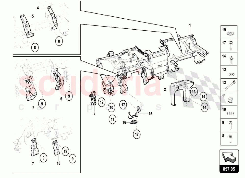 CROSS MEMBER of Lamborghini Lamborghini Aventador LP750 SV Coupe