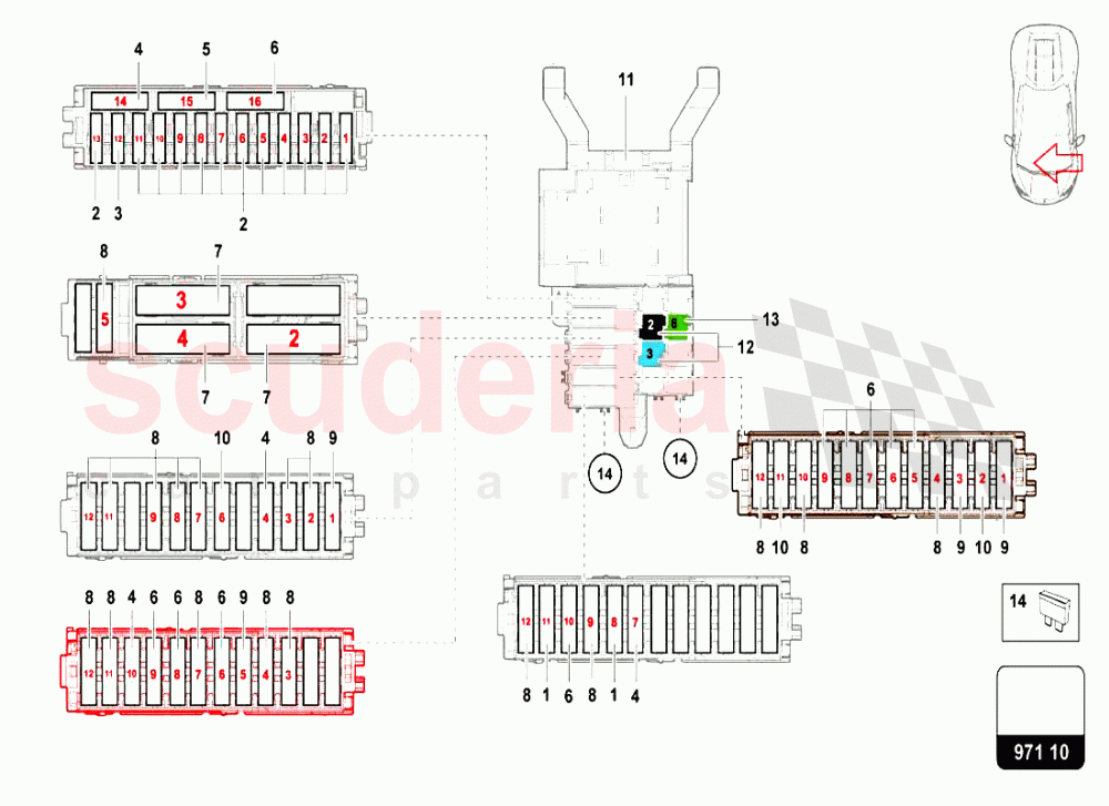 FUSES ZONE REAR of Lamborghini Lamborghini Huracan LP610 Coupe
