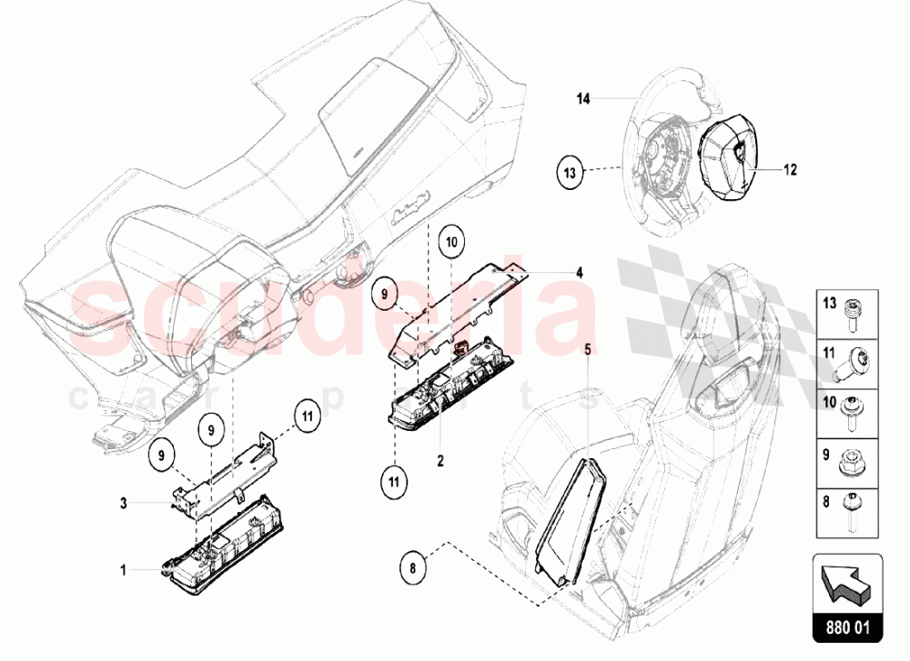 AIRBAG UNIT of Lamborghini Lamborghini Aventador LP750 SV Coupe