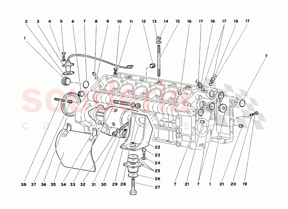 Crankase of Lamborghini Lamborghini Diablo SV (1999)