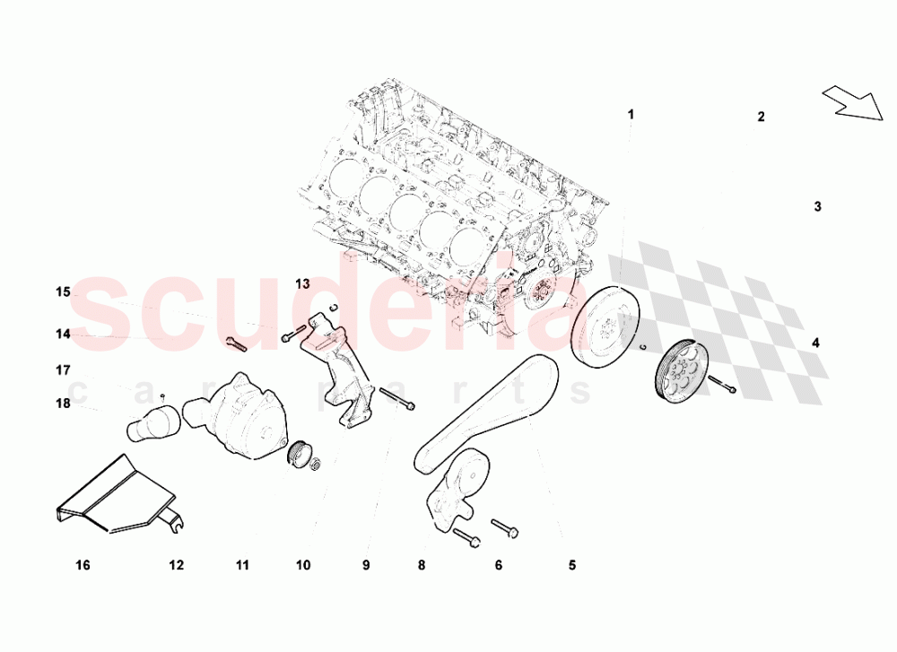 Alternator And Straps of Lamborghini Lamborghini Gallardo (2008)