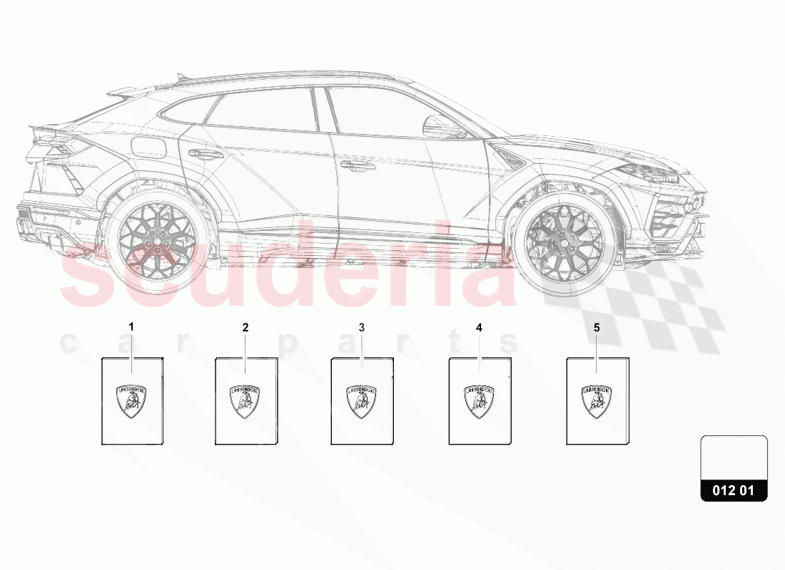 1 SET VEHICLE LITERATURE of Lamborghini Lamborghini Urus (2018-2019)