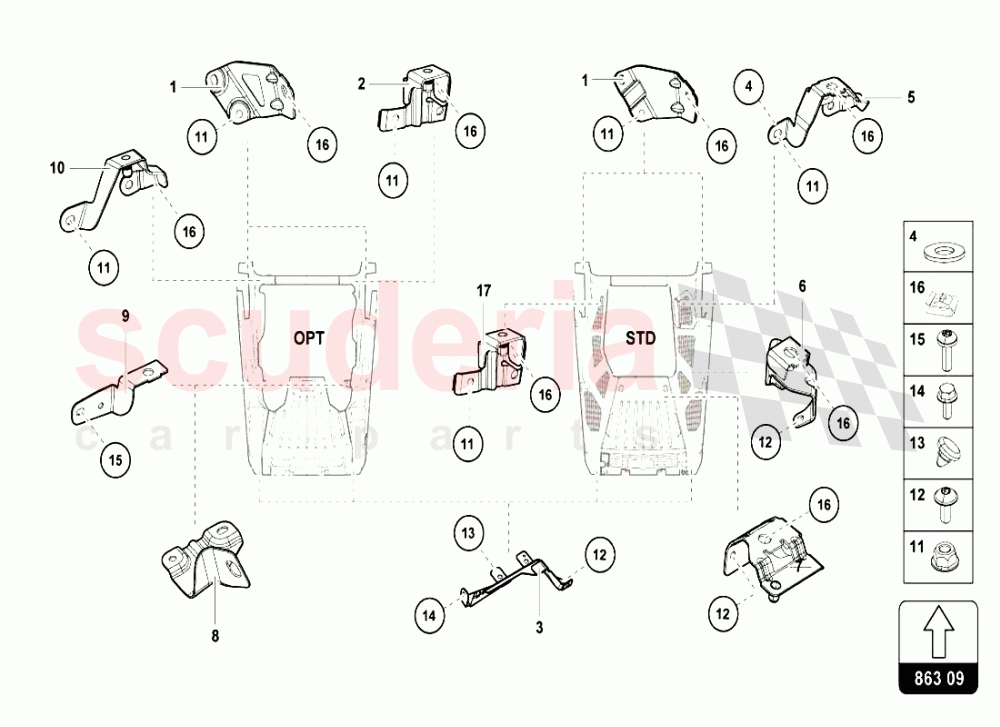 ENGINE BAY - FIXING of Lamborghini Lamborghini Huracan LP610 Coupe