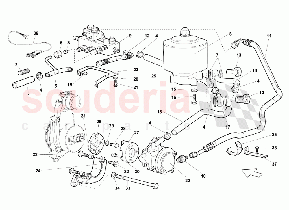 Power Steering of Lamborghini Lamborghini Murcielago LP640 Roadster
