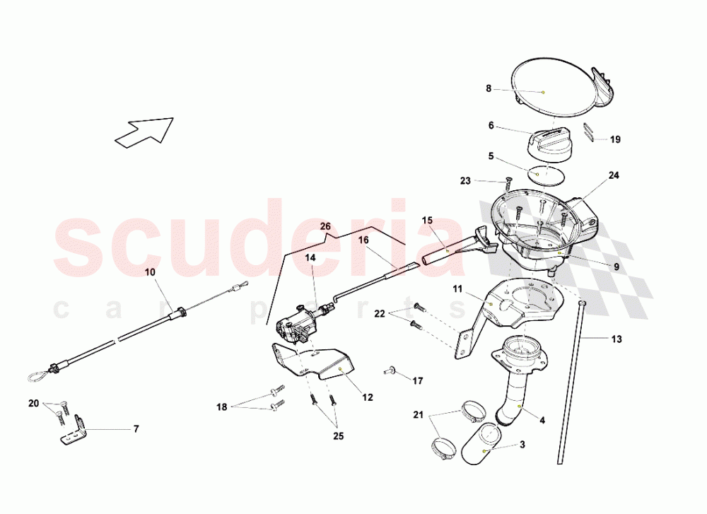 Fuel Cap of Lamborghini Lamborghini Gallardo LP560 Coupe