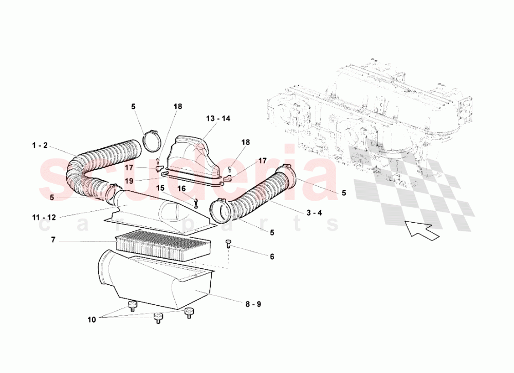 Air Filter Box of Lamborghini Lamborghini Murcielago LP640 Roadster