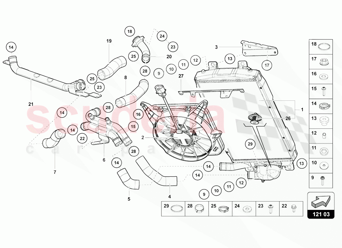 COOLING SYSTEM of Lamborghini Lamborghini Aventador LP770 SVJ Coupe