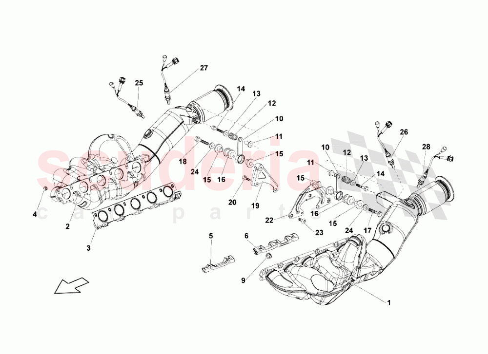 Exhaust System 2 of Lamborghini Lamborghini Gallardo LP560 Coupe