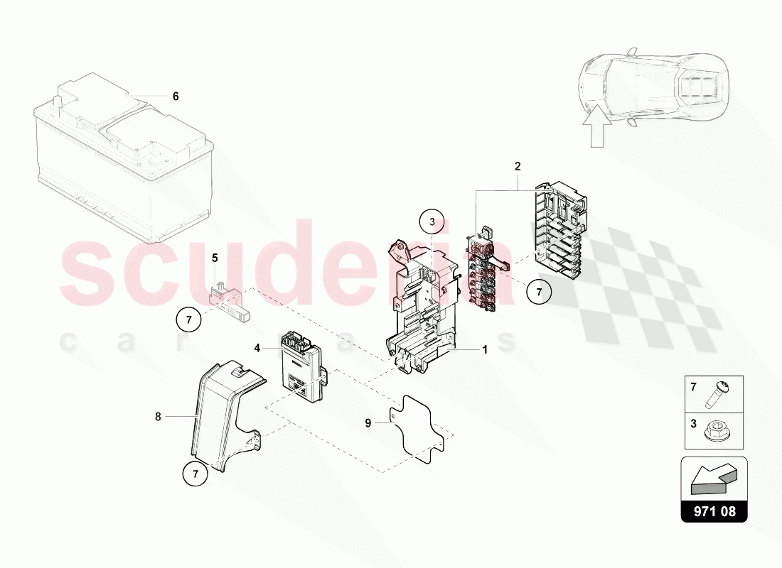 FUSE BOX of Lamborghini Lamborghini Huracan Evo Coupe