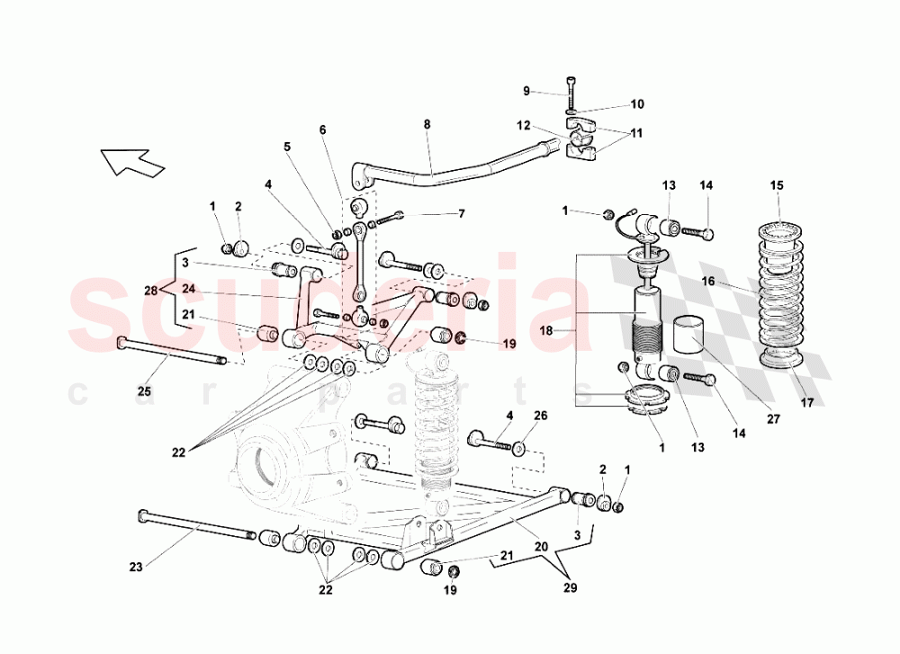 Rear Suspension of Lamborghini Lamborghini Murcielago Roadster